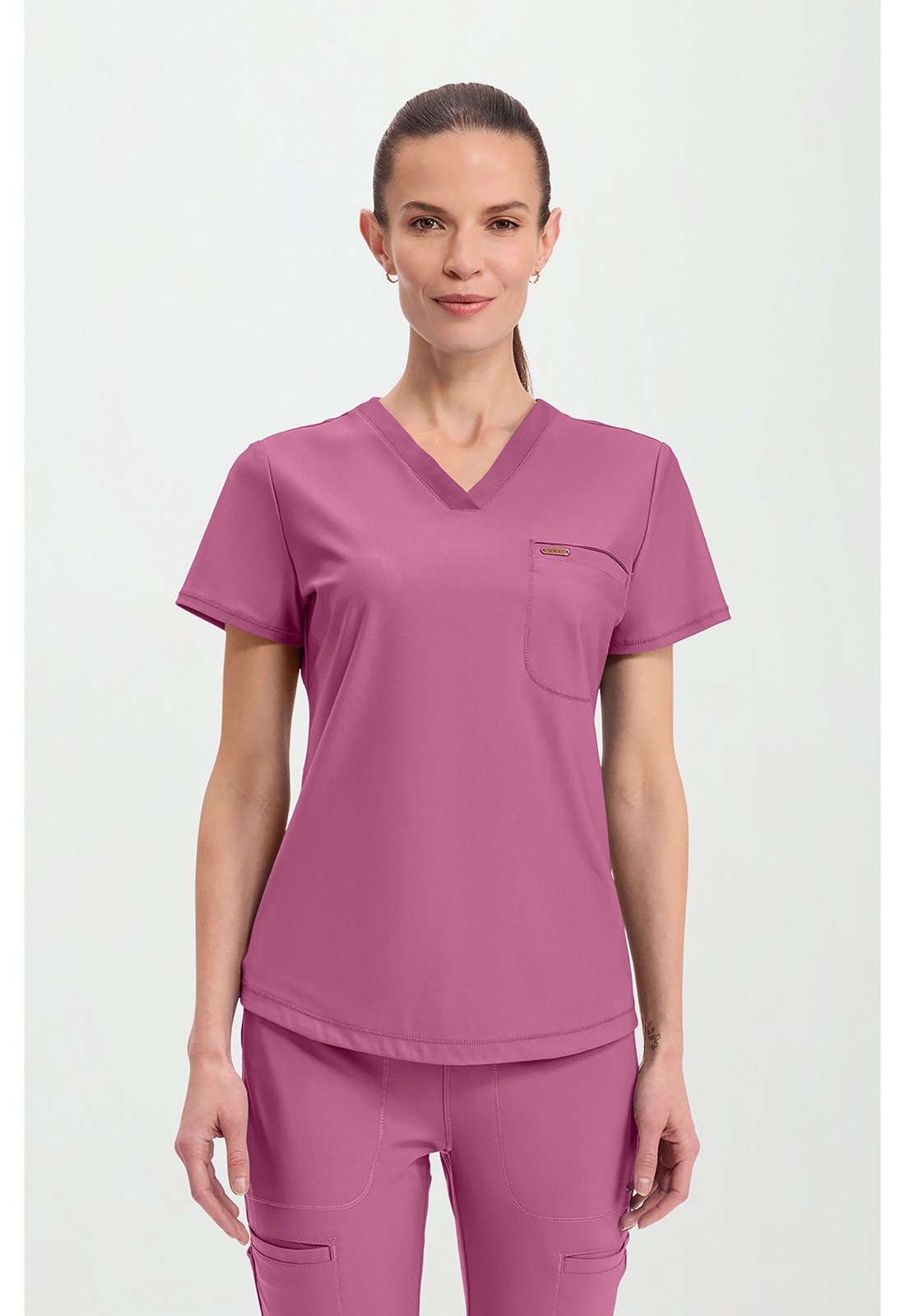 Dusty Mauve Cherokee Scrubs Form Tuckable V Neck Top CK819 DTMA