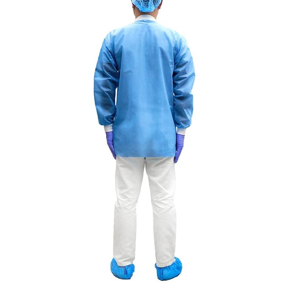 Pack of 30 Disposable Lab Jackets, Unisex Hip-Length Lab Coats 45gsm (M)