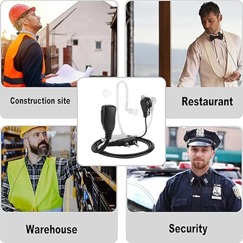 5Pcs Earpiece with Mic Headset 2Pin For Kenwood Baofeng Retevis Two Way Radio