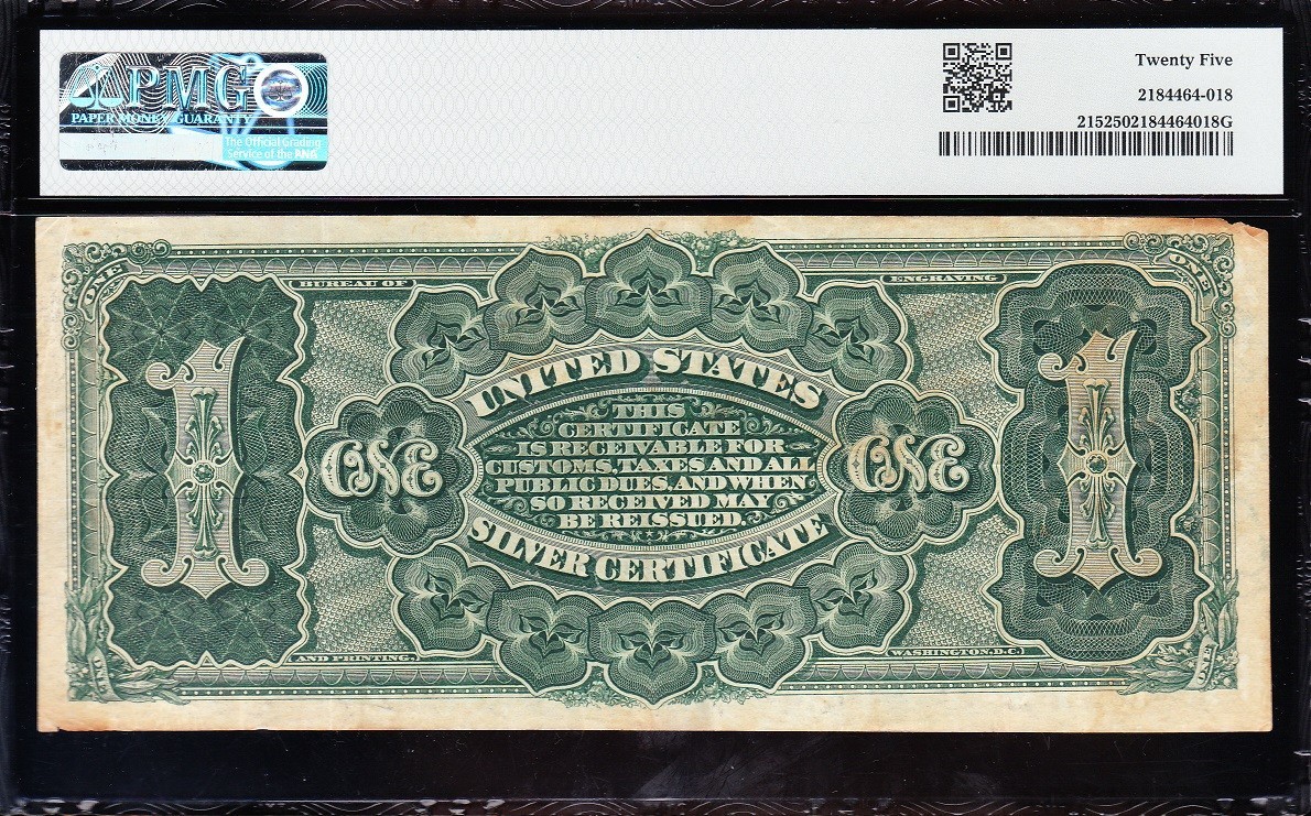 VERY NICE Bold & Crisp VF+ 1886 $1 Ornate "MARTHA" Silver Cert.! PMG 25! 87056
