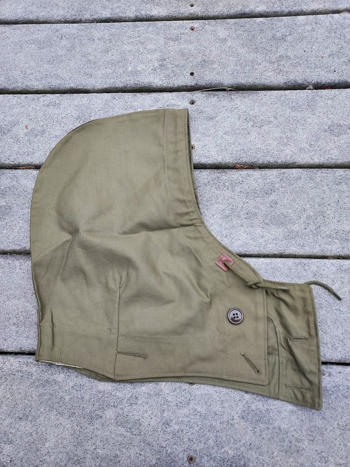 WWII WW2 US Army M1943 OD Field Jacket Hood M-1943 Hood Size Large Cutter Tag