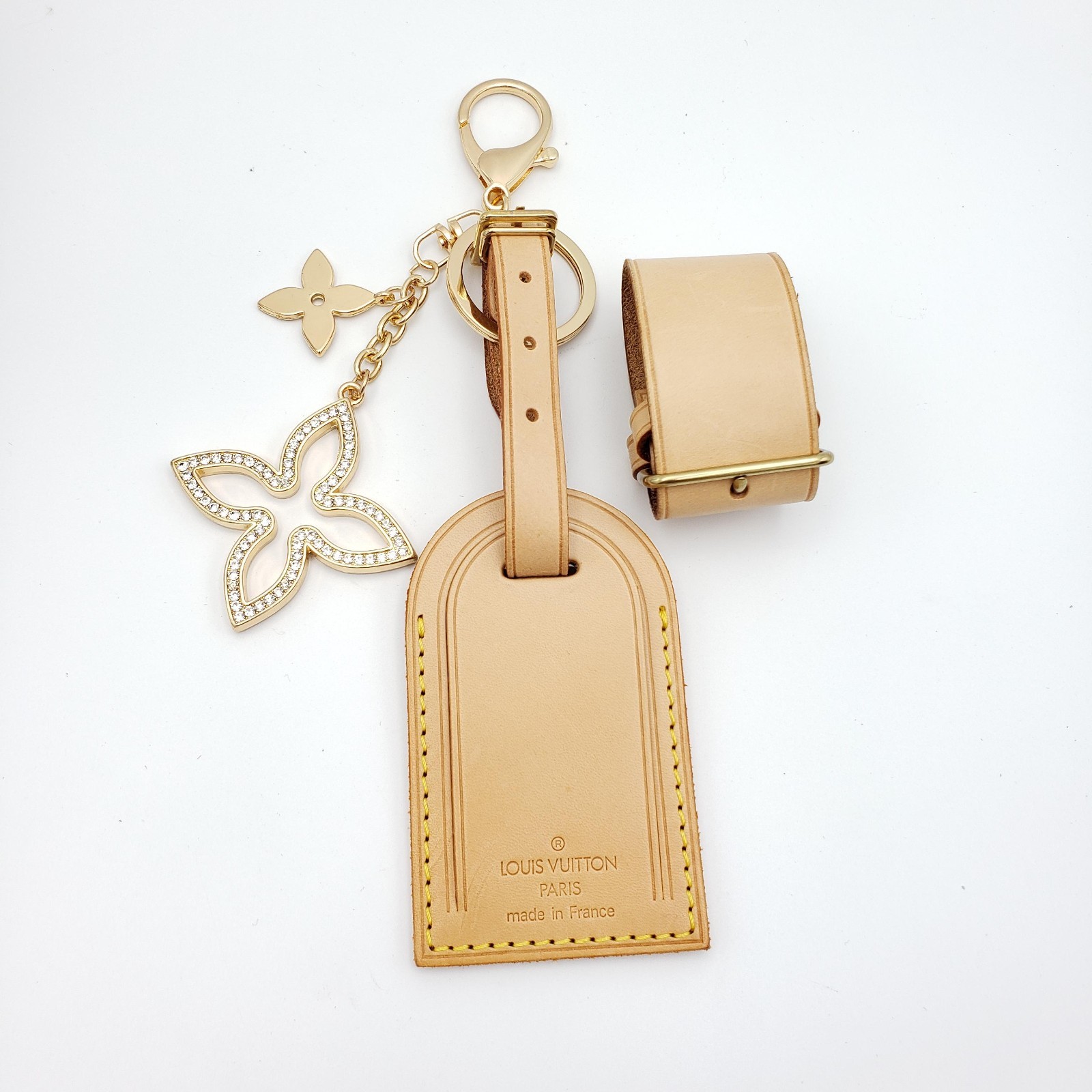 100% Authentic Louis Vuitton Luggage Tag/ Name Tag with Unbranded Keycharm