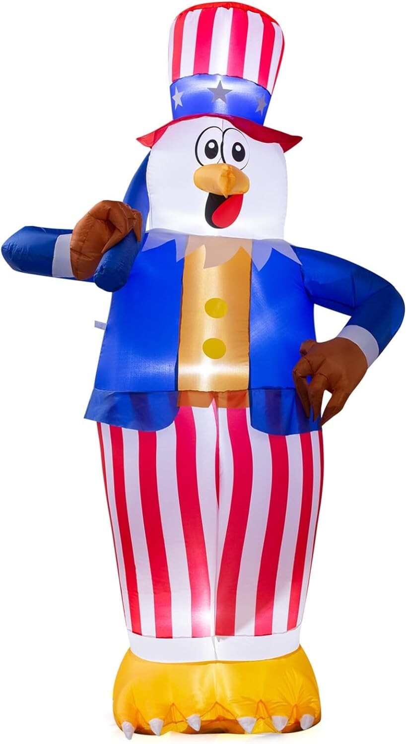 6FT Patriotic Bald Eagle Inflatable 4Th of July Independence Day Outdoor Decor