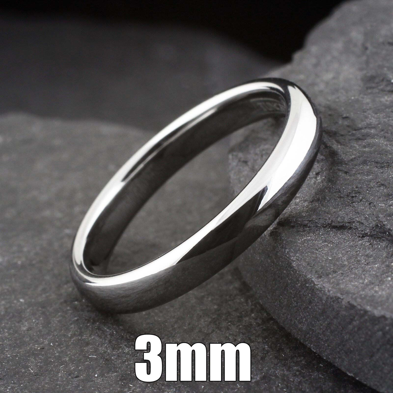 Tungsten Carbide Silver Polished Plain Wedding Band Ring 2mm 3mm 4mm 6mm 8mm