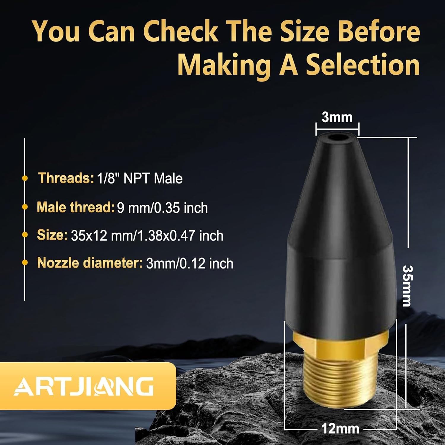 8PCS Black Rubber Air Tool For Nozzle Tip, Blow Gun 8PCS,