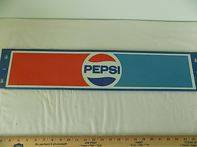 PEPSI HEADER  DISPLAY SIGN 28" METAL SODA