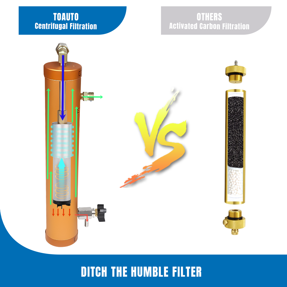 PCP Compressor Air Pump Filter Oil-Water Separator 4500psi 30Mpa Aluminum Alloy