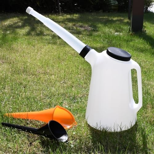 5Quart Oil Jug, Oil Measuring Container Automotive, Plastic Measures with Lid