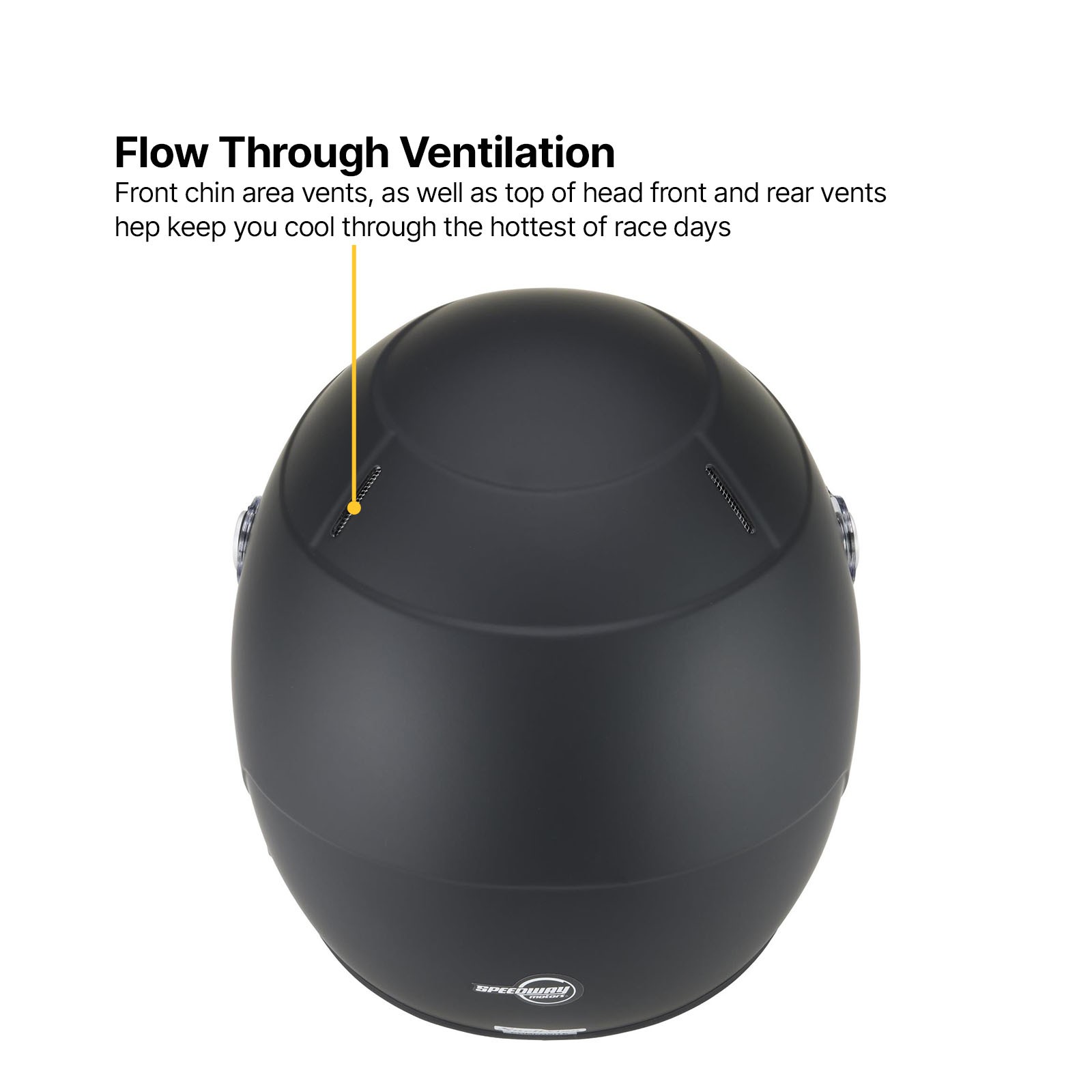 Speedway Motors Lightweight SA2025 Racing Helmet, Flt Black, L