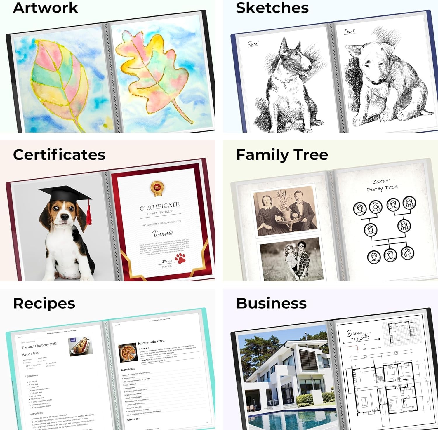 8.5x11 Portfolio Binder - 48-Pocket Organizer for Long-Term Protection