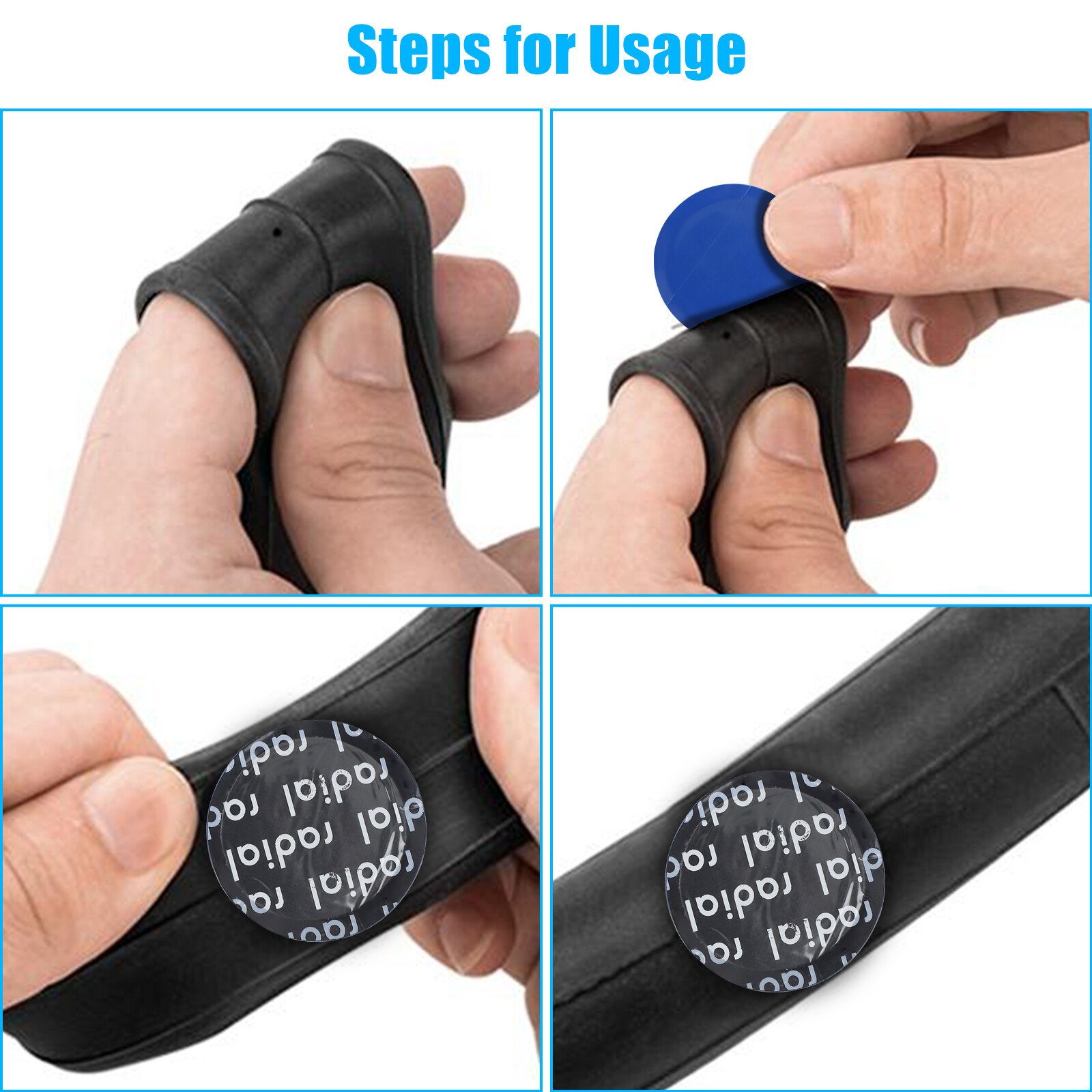 100 PCS Medium Size 1- 3/4" Round Radial Rubber Car Tire Repair Tyre Patches Kit