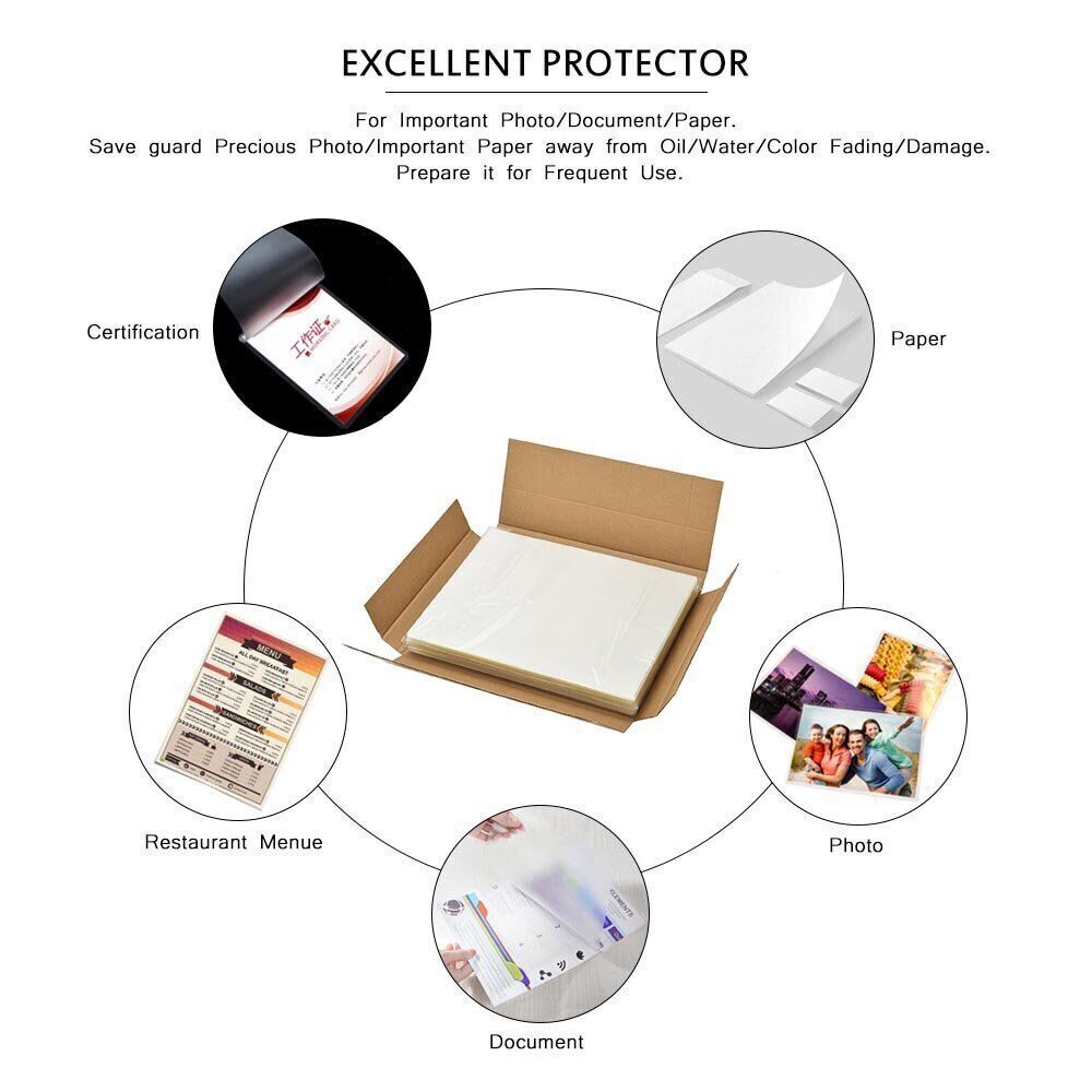 5 Mil Clear Thermal Laminating Pouches Letter 9"x11.5" Size Laminator Sheets