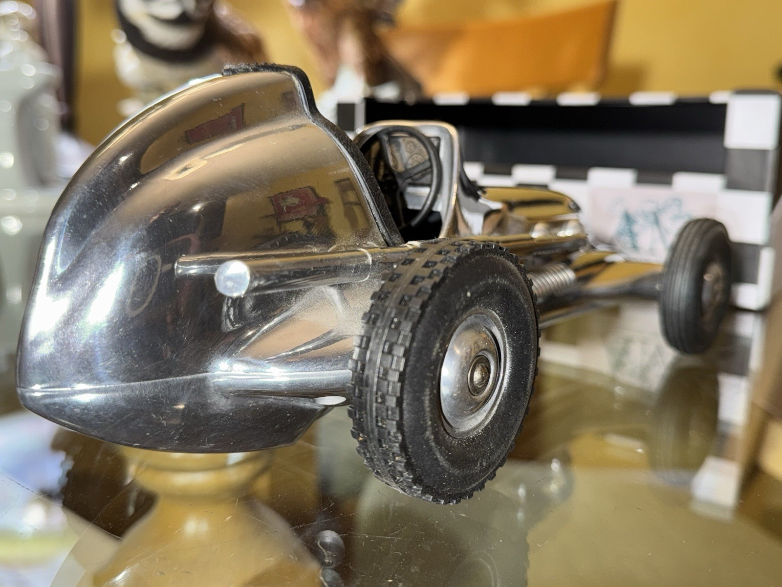 Hornet 1930s Tether Car Model 9.75" Aluminum Replica Racing Spindizzy New