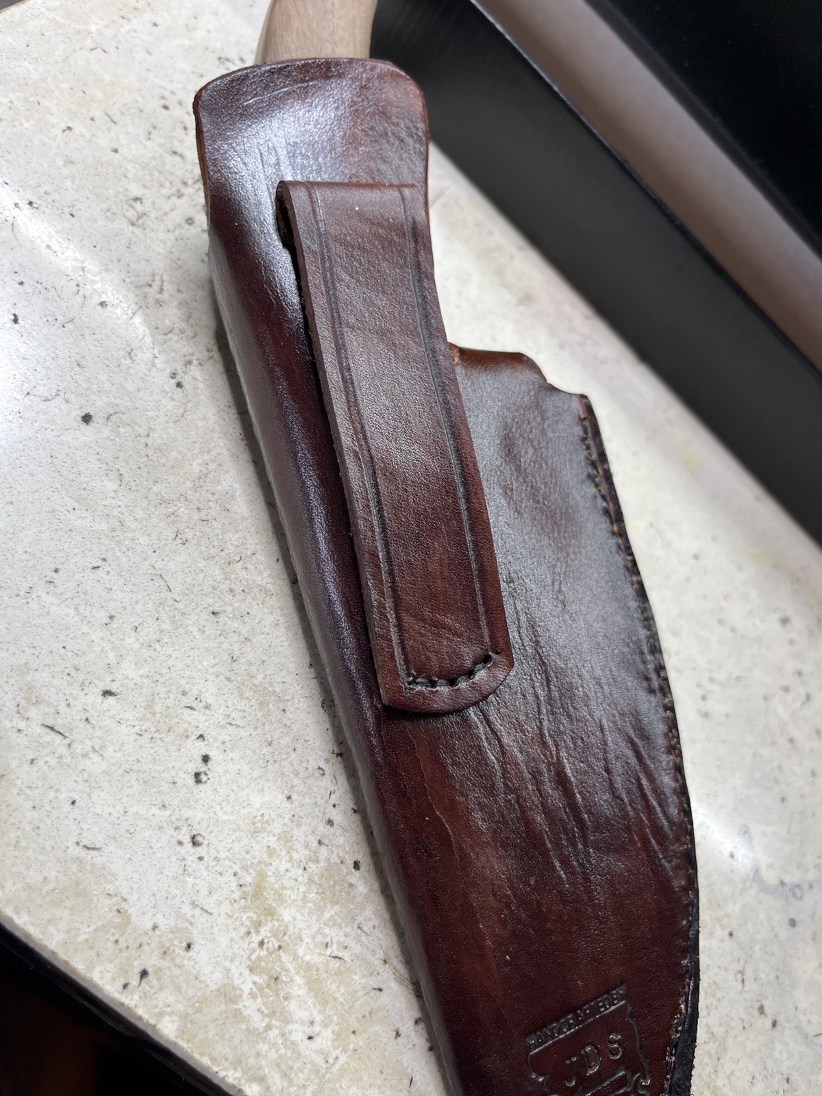 Handmade/hand sewn quality leather knife Sheath.With free full tang sharp knife