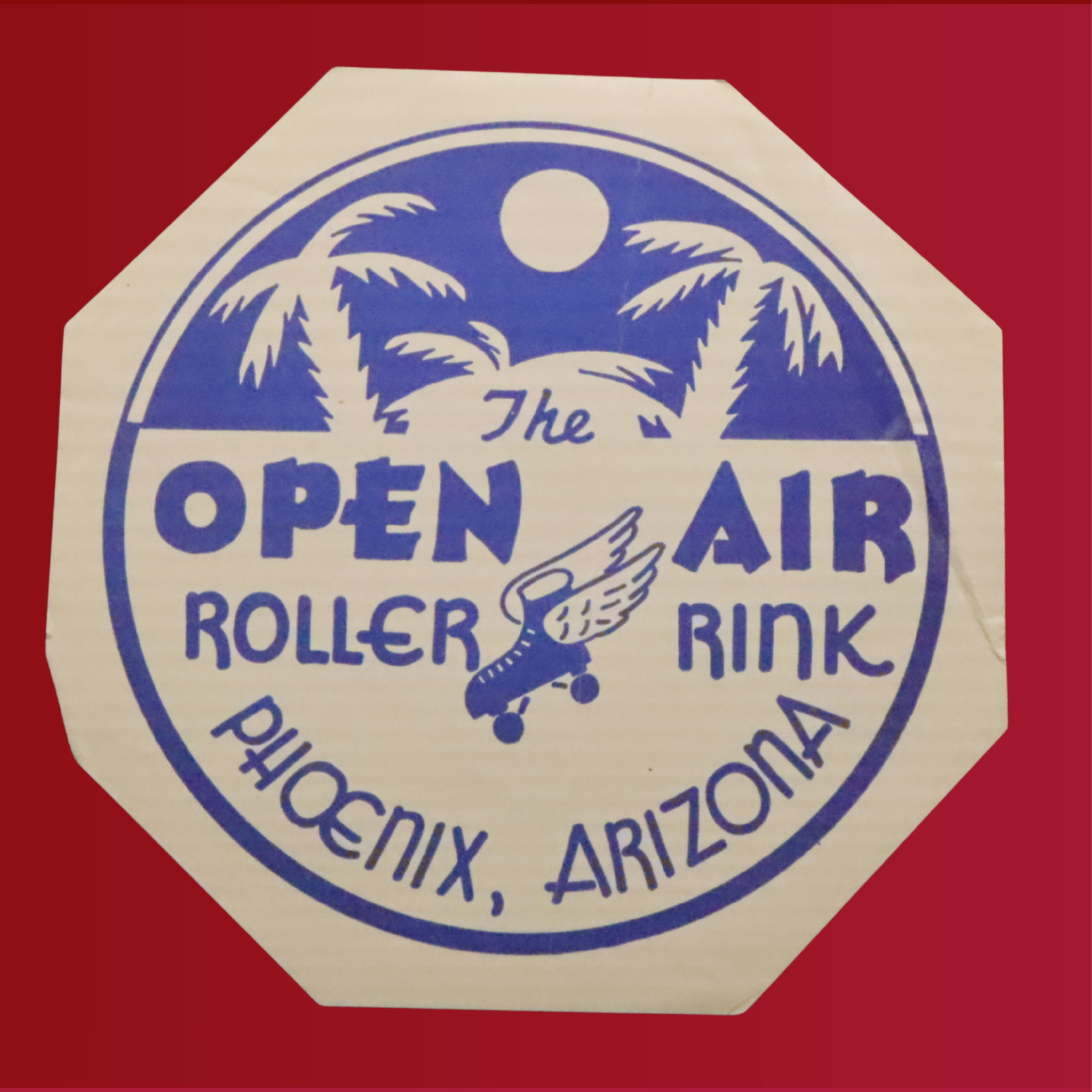 Vintage Roller Skating Rink Sticker Pheonix Arizona Open Air Label Rare S8