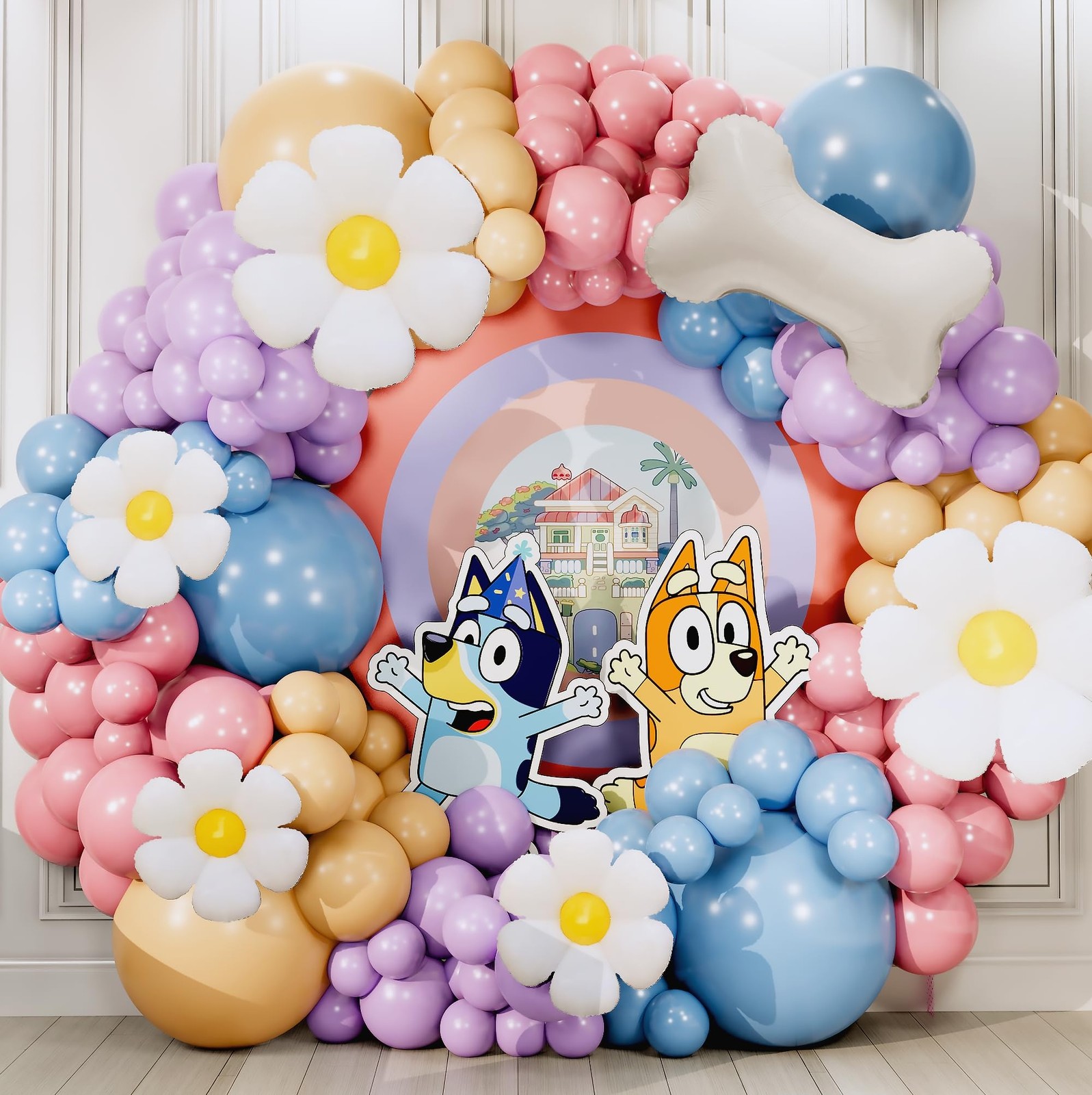 ALL-IN-1 Blue Balloon Arch Kit with BONUS Bone & Daisy Balloons for Birthday ...