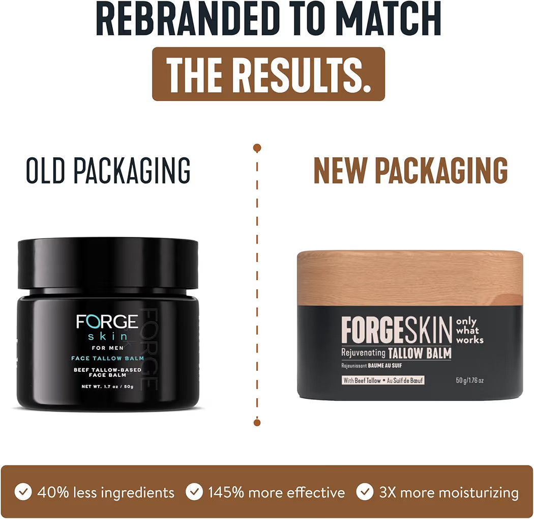 Forge Skin Beef Tallow Balm Anti-Aging Moisturizer & Hydrating Skin Cream 1.7oz