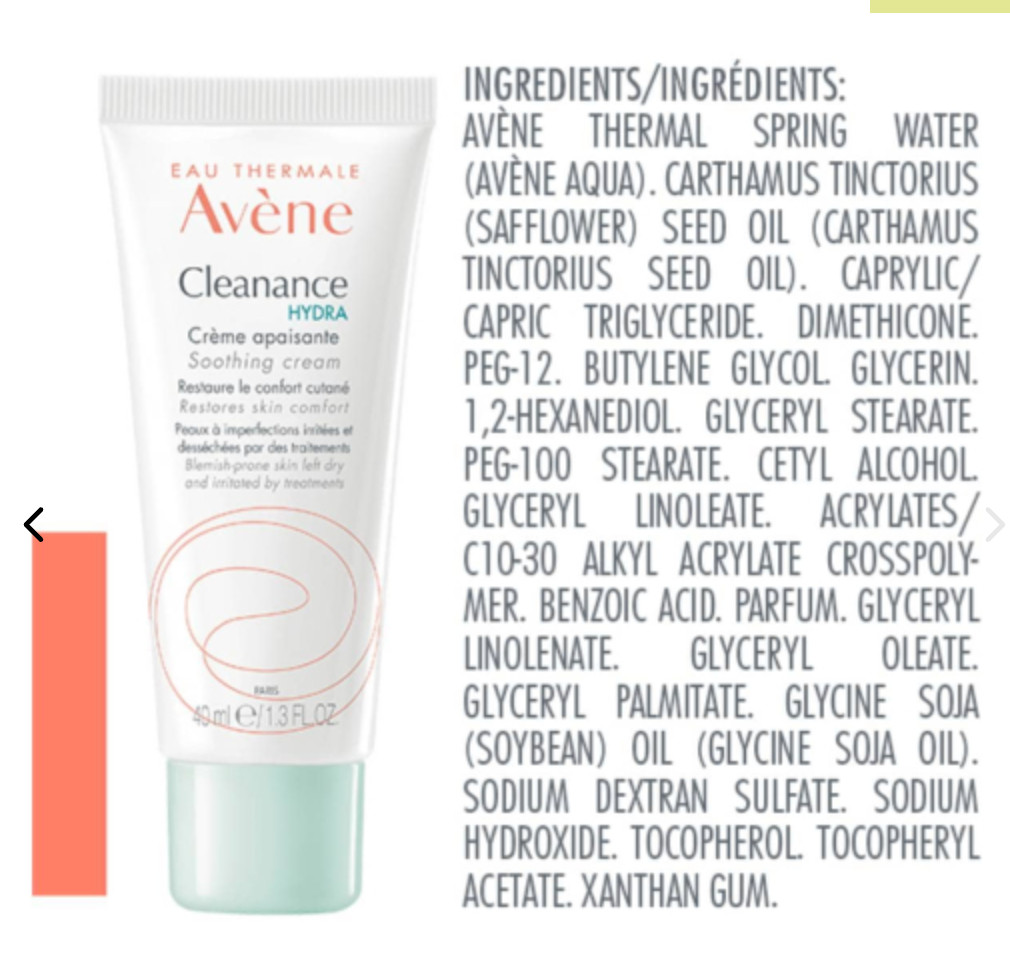Avene Cleanance Hydra Soothing Cream 40ml Exp 02/27