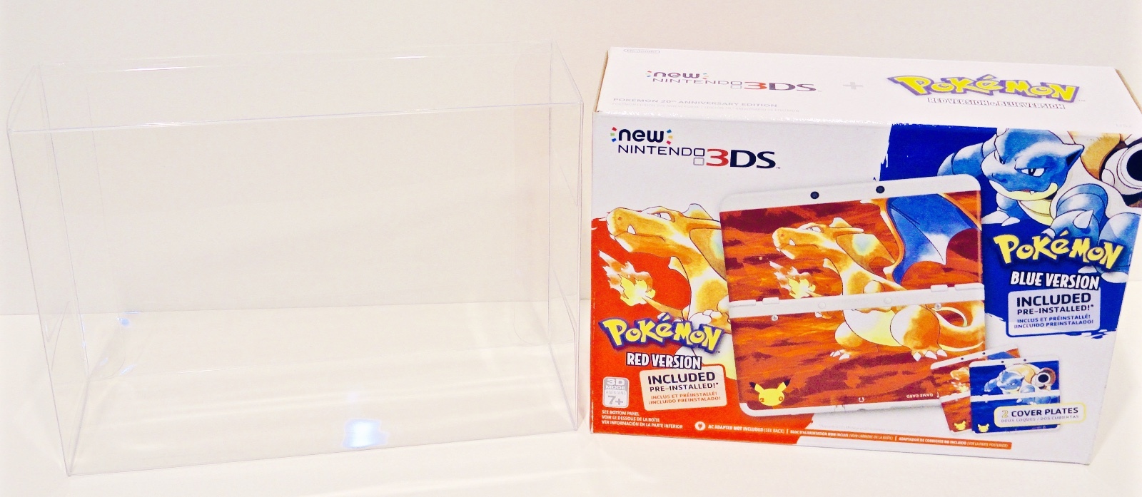 1 Box Protector For POKEMON NINTENDO 3DS 20th ANNIVERSARY Clear Display Case