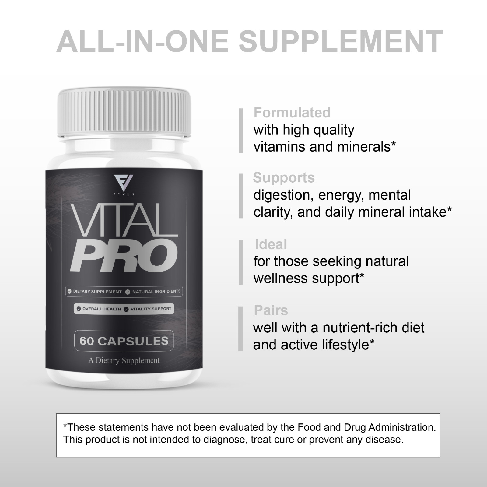 Vital Pro Capsules, Vital Pro Performance Supplement (60 Capsules)