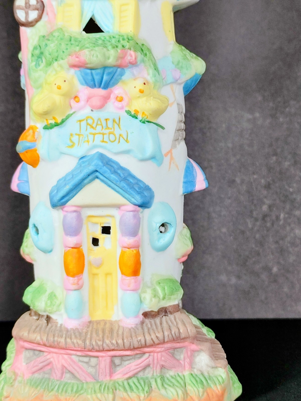 Cottontale Cottages Vintage 1995 Porcelain House Ceramic Train Station Tower