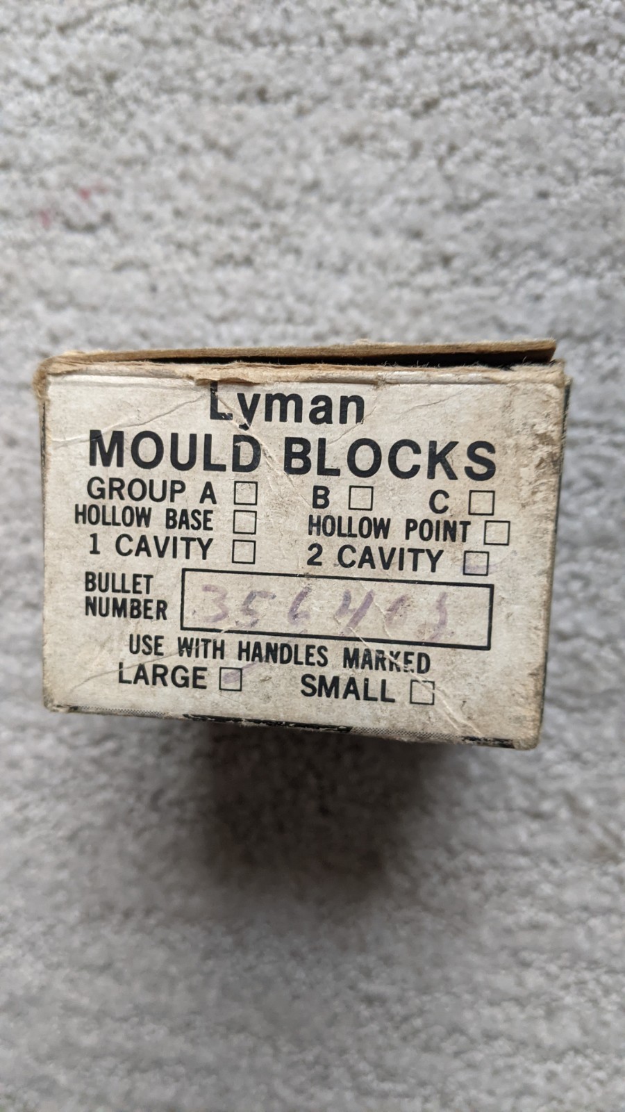 LYMAN DOUBLE BULLET MOULD--356402--USED