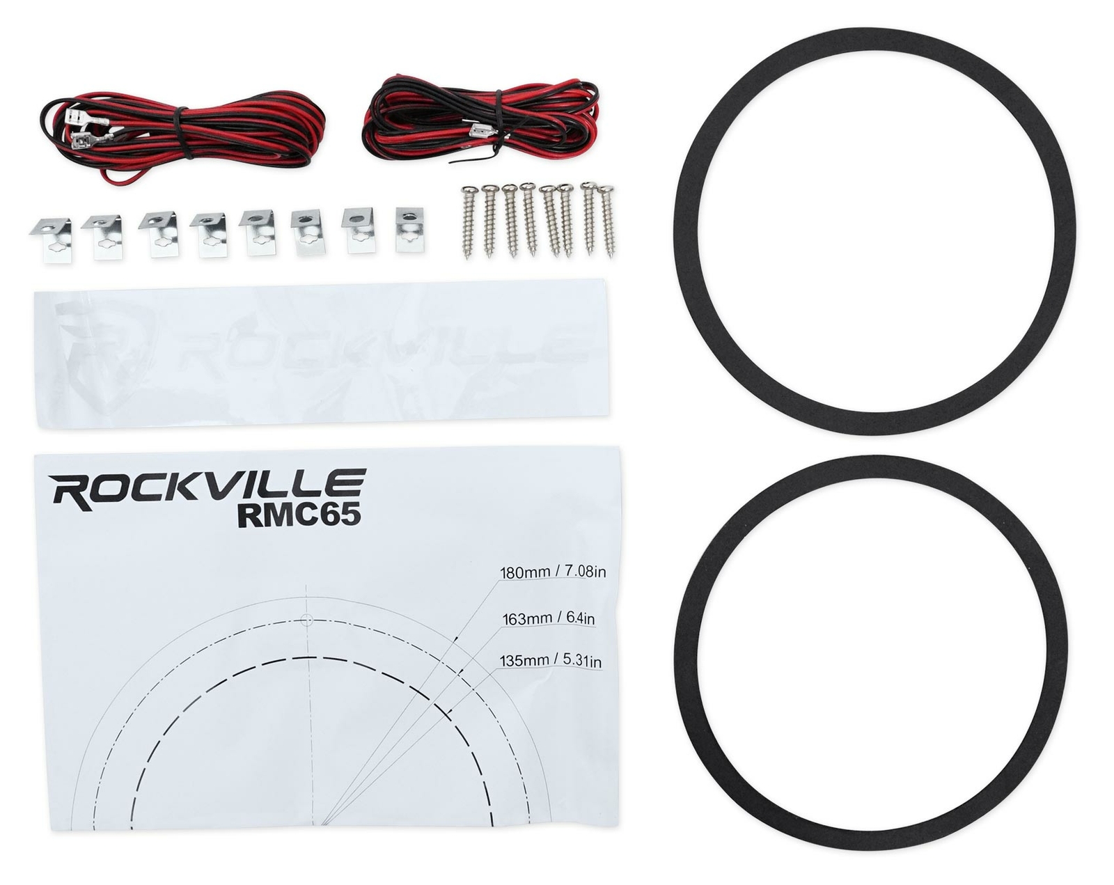 (4) Rockville RMC65W 6.5" 1200 Watt Waterproof Marine Boat Speakers 2-Way White