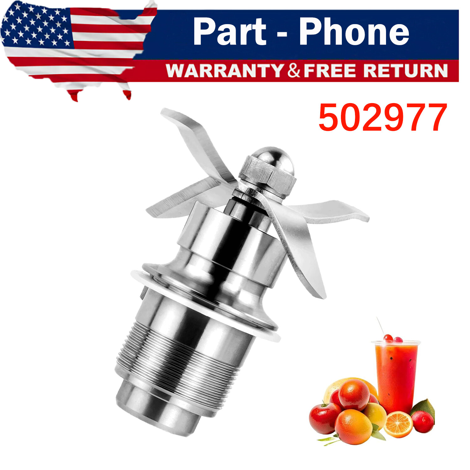 For Waring CB6 CB10 CB15 Cutting Blade Assembly Replacement 502977 Assembled