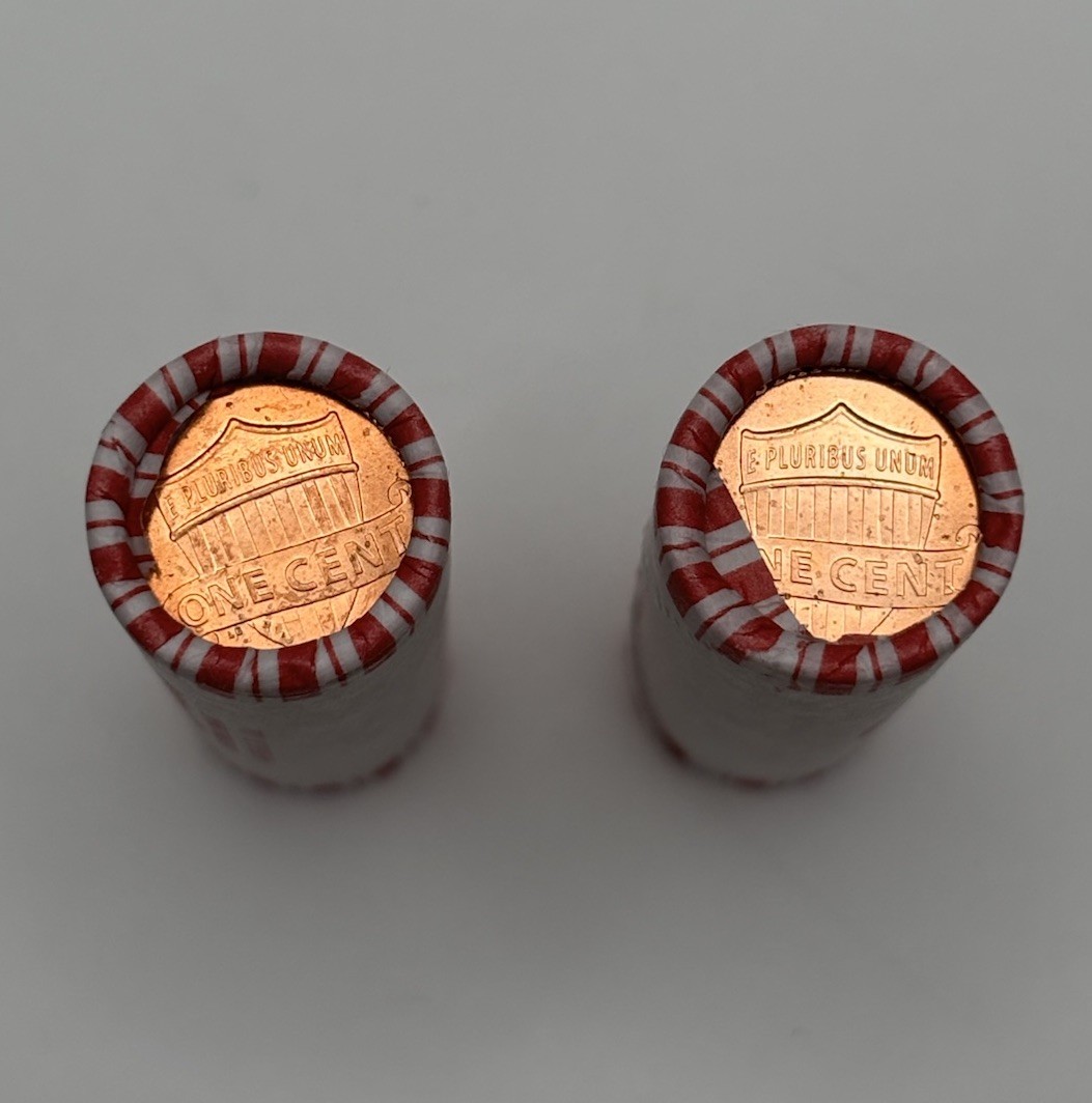 lot of 2 rolls 2017-P Lincoln Shield Cent Penny 50 Coin roll Uncirculated OBW