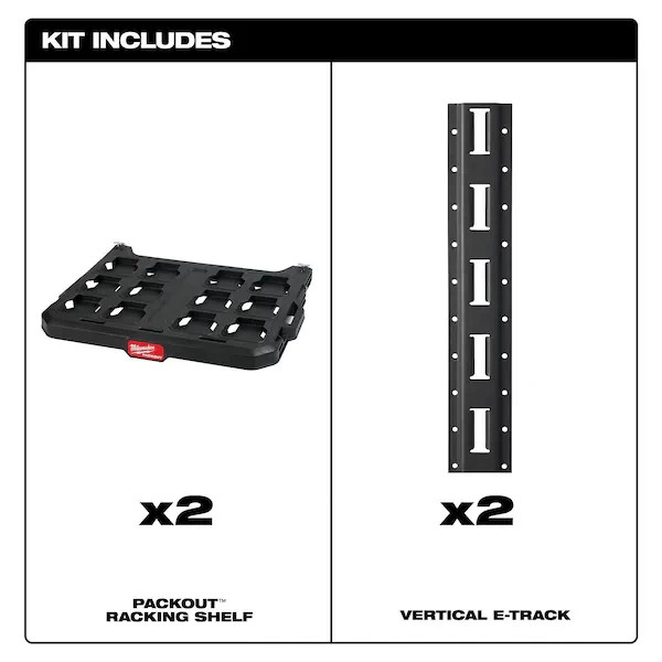 Milwaukee 48-22-8480 Wall-mount Storage Racking Kit - Black