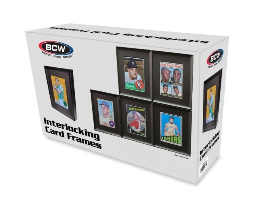 1 Pack 6 BCW Wall Mountable Interlocking Trading Card Display Frames Black New