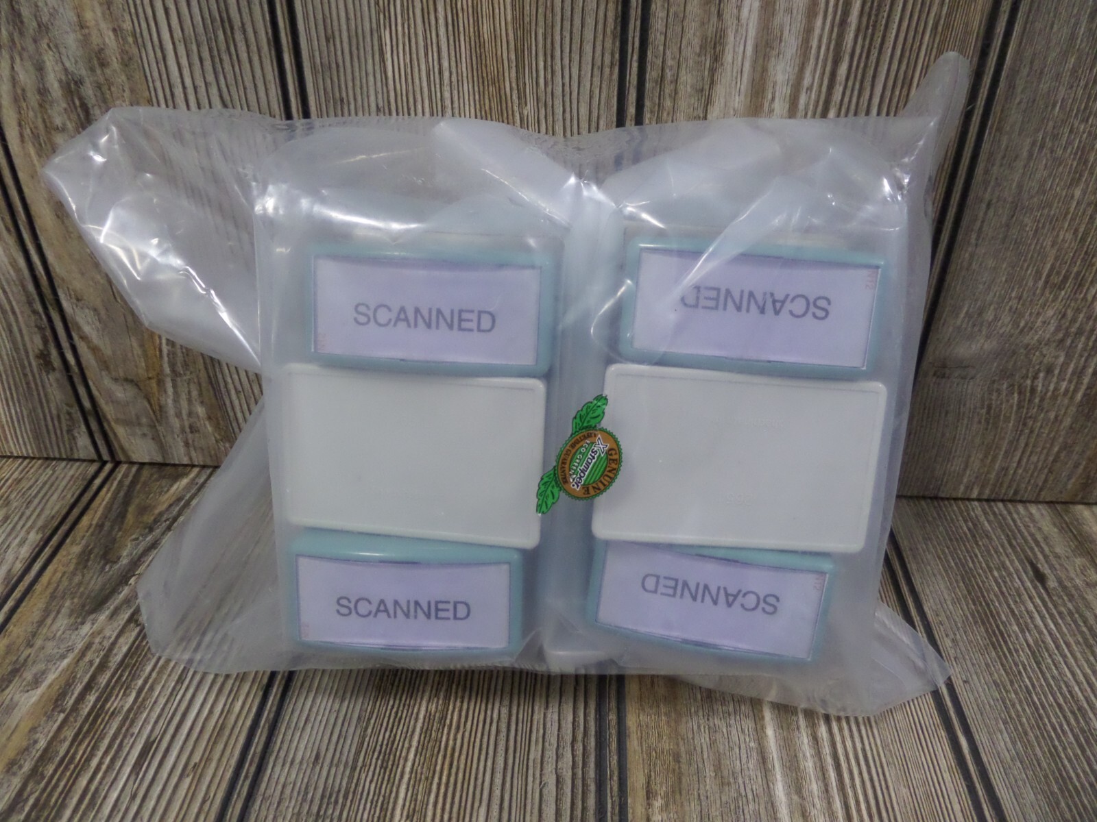 Lot of 6 Genuine XStamper Eco Green "Scanned" Stamps