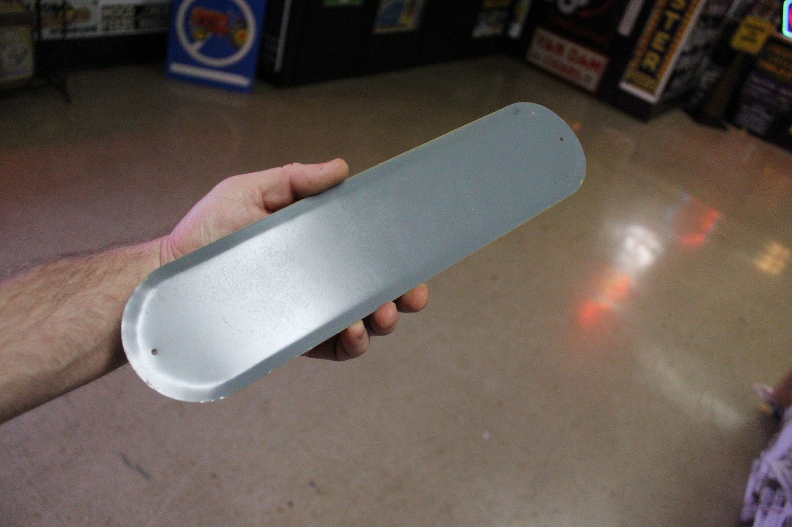 RARE 1950s BUFFALO ROCK GINGER ALE SODA STAMPED PAINTED METAL PUSH DOOR SIGN