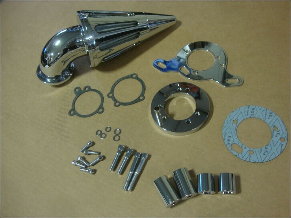 BIG DOG MOTORCYCLES OEM CHROME SPIKE AIR CLEANER w/ FILTER 117" 2005-2011 MODELS