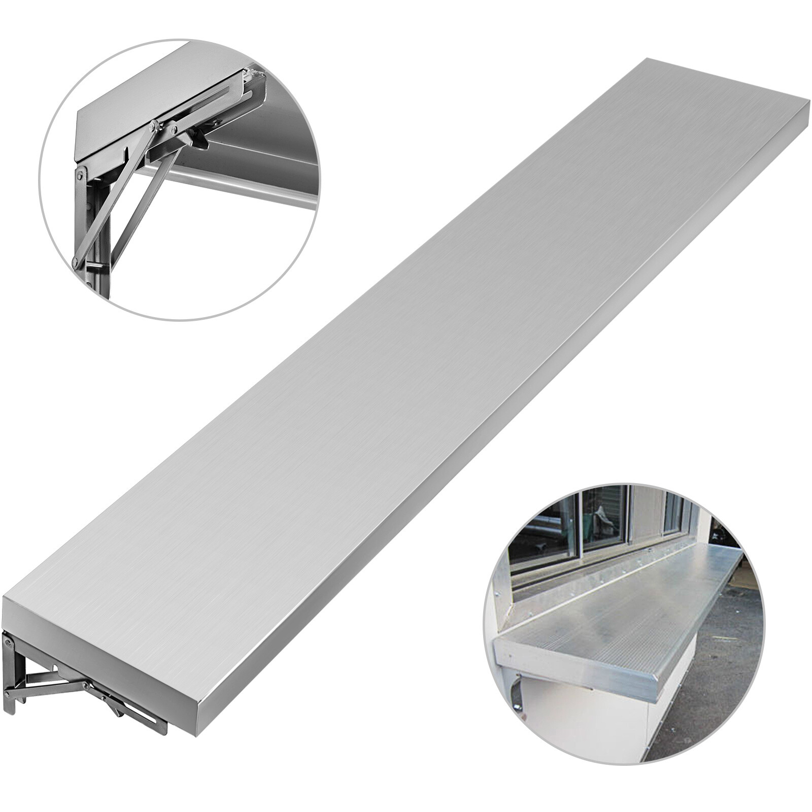 4, 6, 8FT Shelf for Concession Window Food Truck Accessories Business Stainless