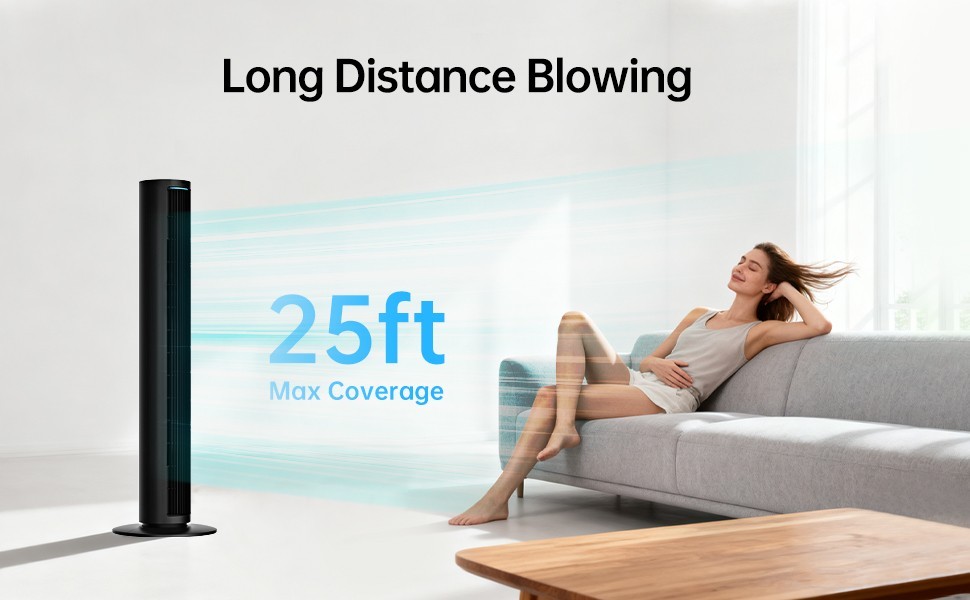 PHILODECO Tower Fan 40 Inch Bladeless Fan 80 ° Oscillating Fan Silent Remote New