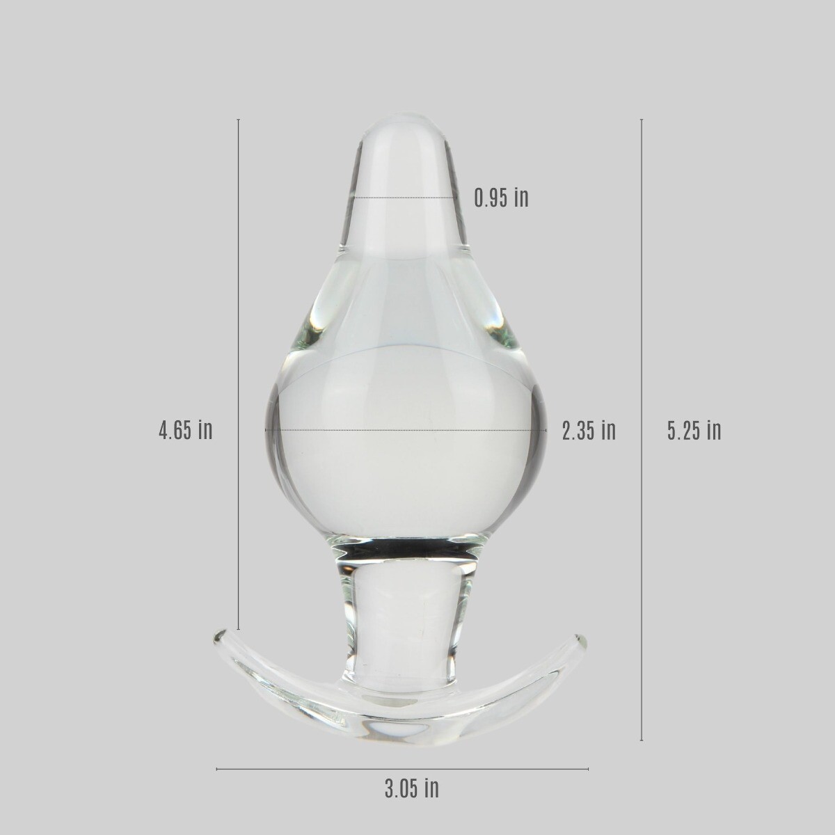 Wearable Glass Extra Thick Anal Butt Plug Probe with Anchored Base Anal Sex Toys