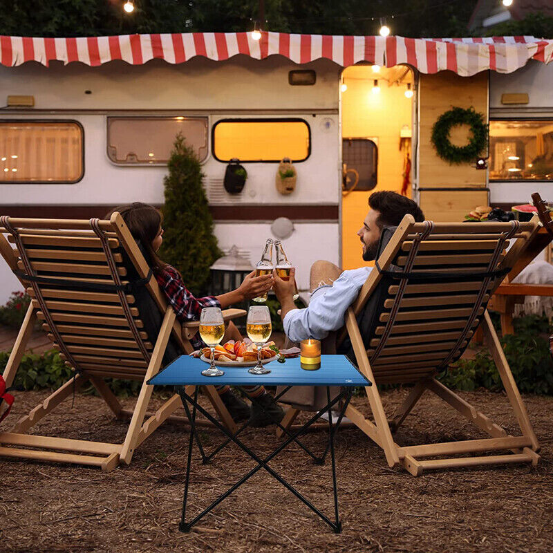 VILLEY 24" Portable Camping Side Table Ultralight Aluminum Folding Beach Table