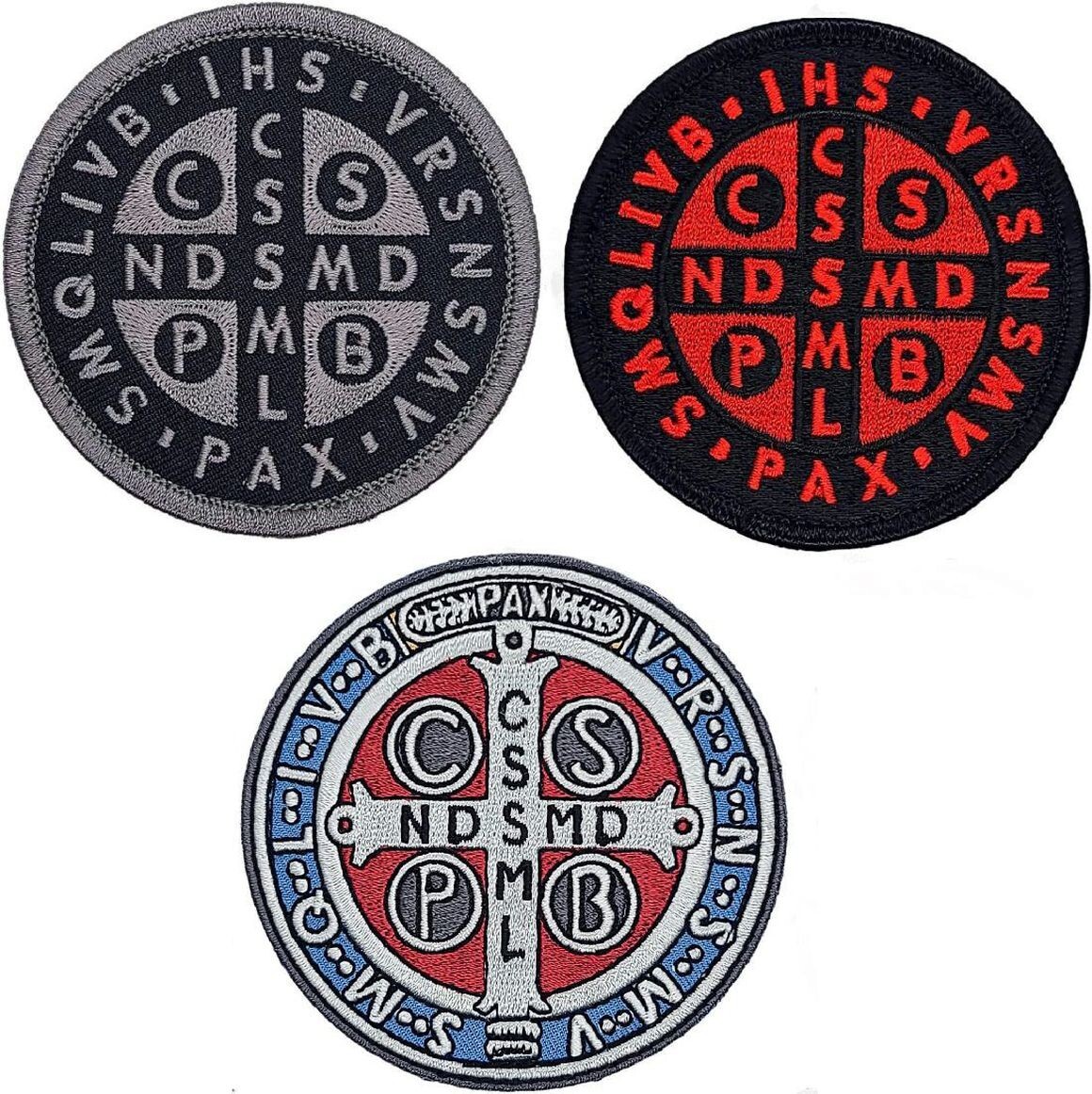 SAINT BENEDICT CROSS TACTICAL PATCH  - 3PC Bundle -Hook Backing