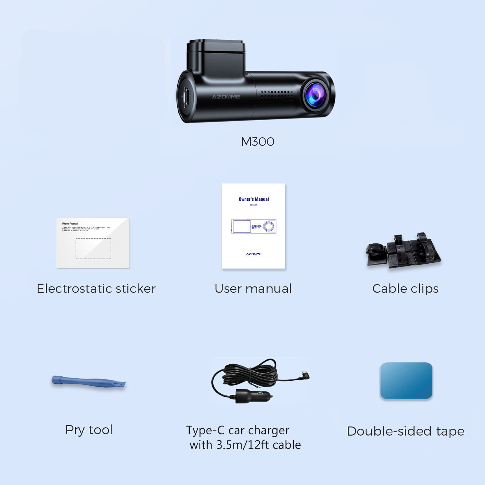 AZDOME 1296P Dash Cam WiFi Night Vision Parking Mode Small Camera for Car 1080P