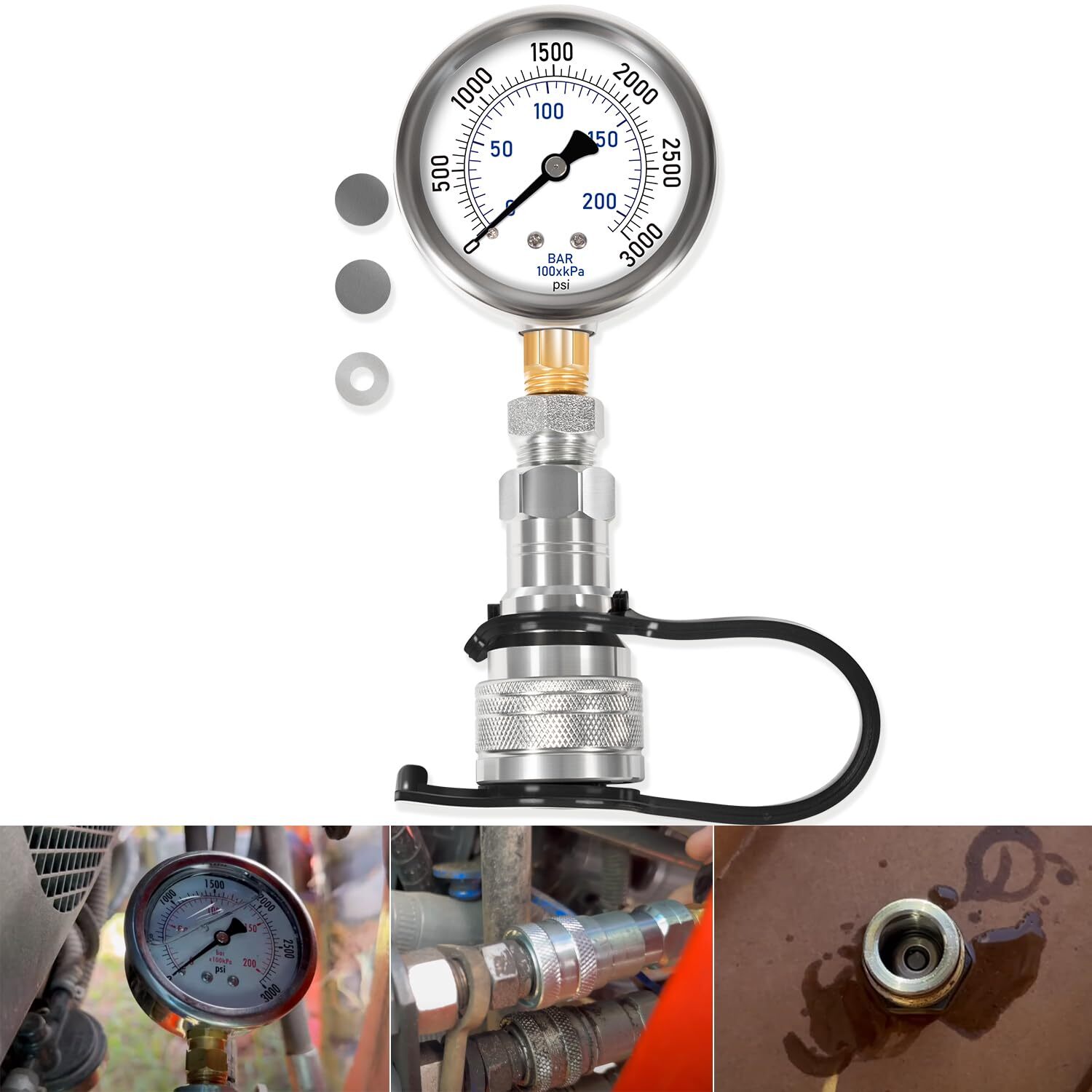 for KUBOTA B (2016 and Older BX) Pressure BOOST kit W/Gauge Hydraulic Shims +25%