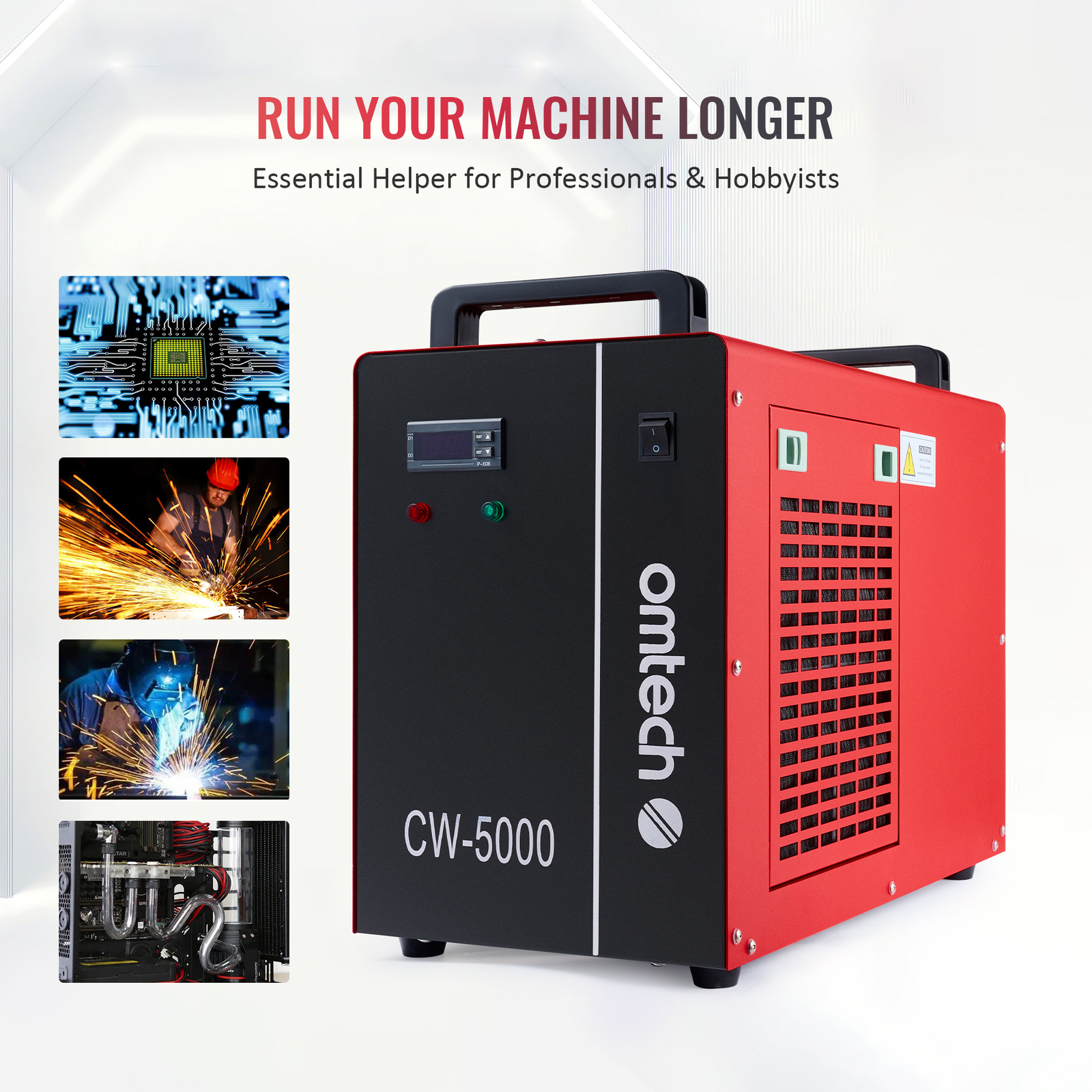 OMTech CW-5000 Industrial Water Chiller for CO2 Laser Engraving Cutting Machines