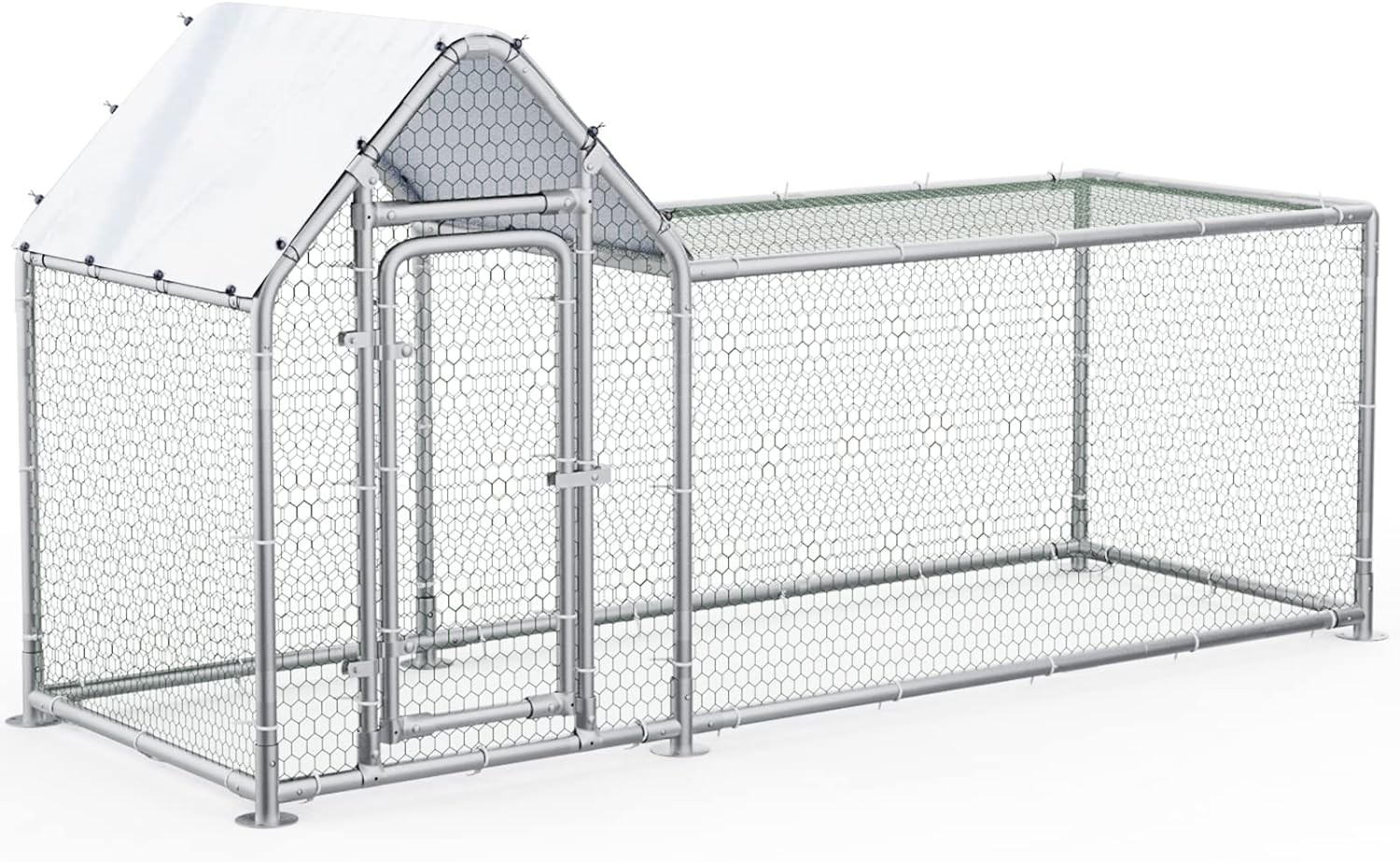 Large Metal Chicken Coop Heavy Duty Reinforced Walk In Poultry Cage for Chickens