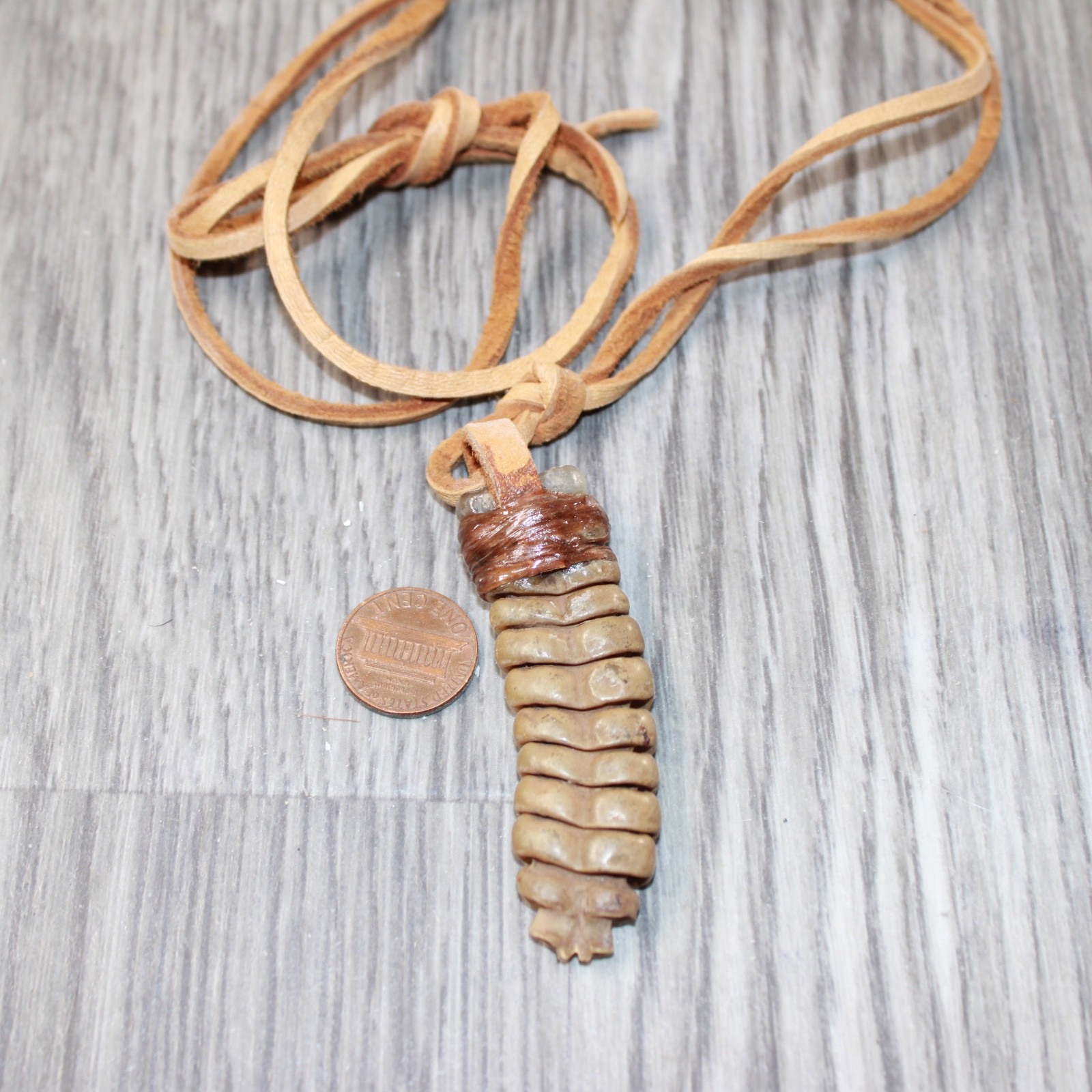Extra Large Rattlesnake Rattle Necklace #4063 Mountain Man Necklace