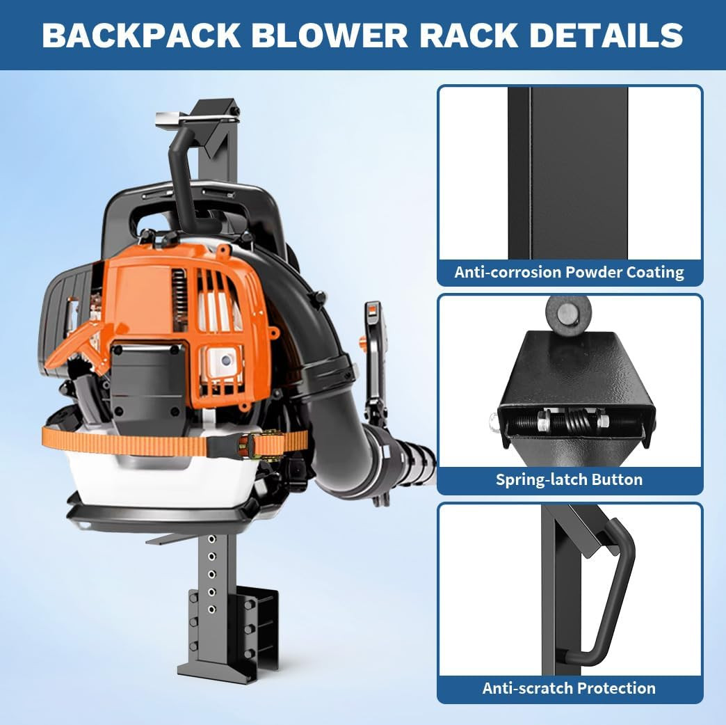 Heavy Duty Backpack Blower Rack, Leaf Blower Rack Holder for Trailers, Backpack