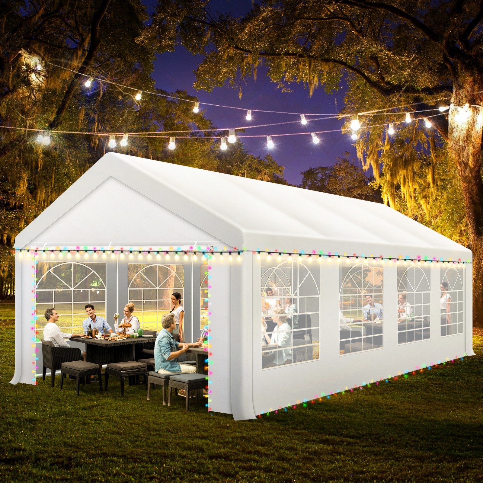 13'x26' Heavy Duty Wedding Party Tent Outdoor Gazebo Canopy Tent Removable Walls