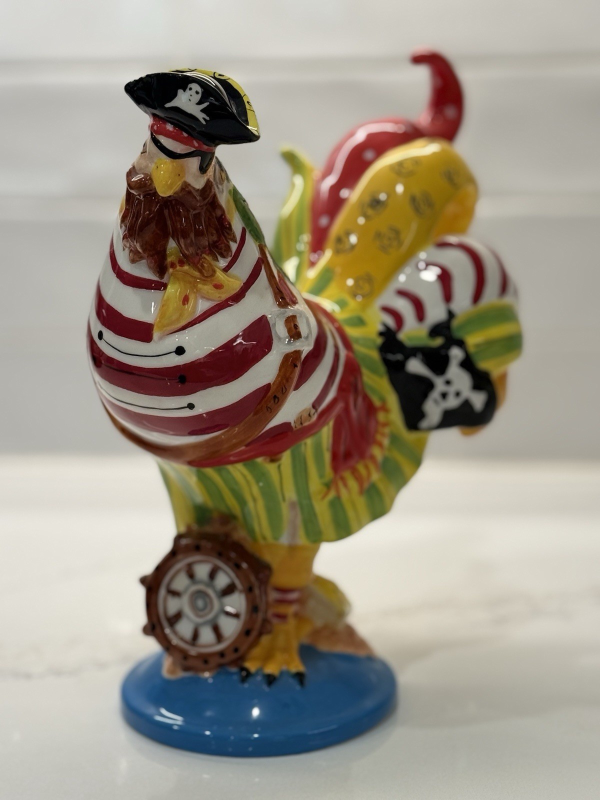 PIRATE Poultry In Motion Rooster Figure #16721 Sharon Neuhaus 10”
