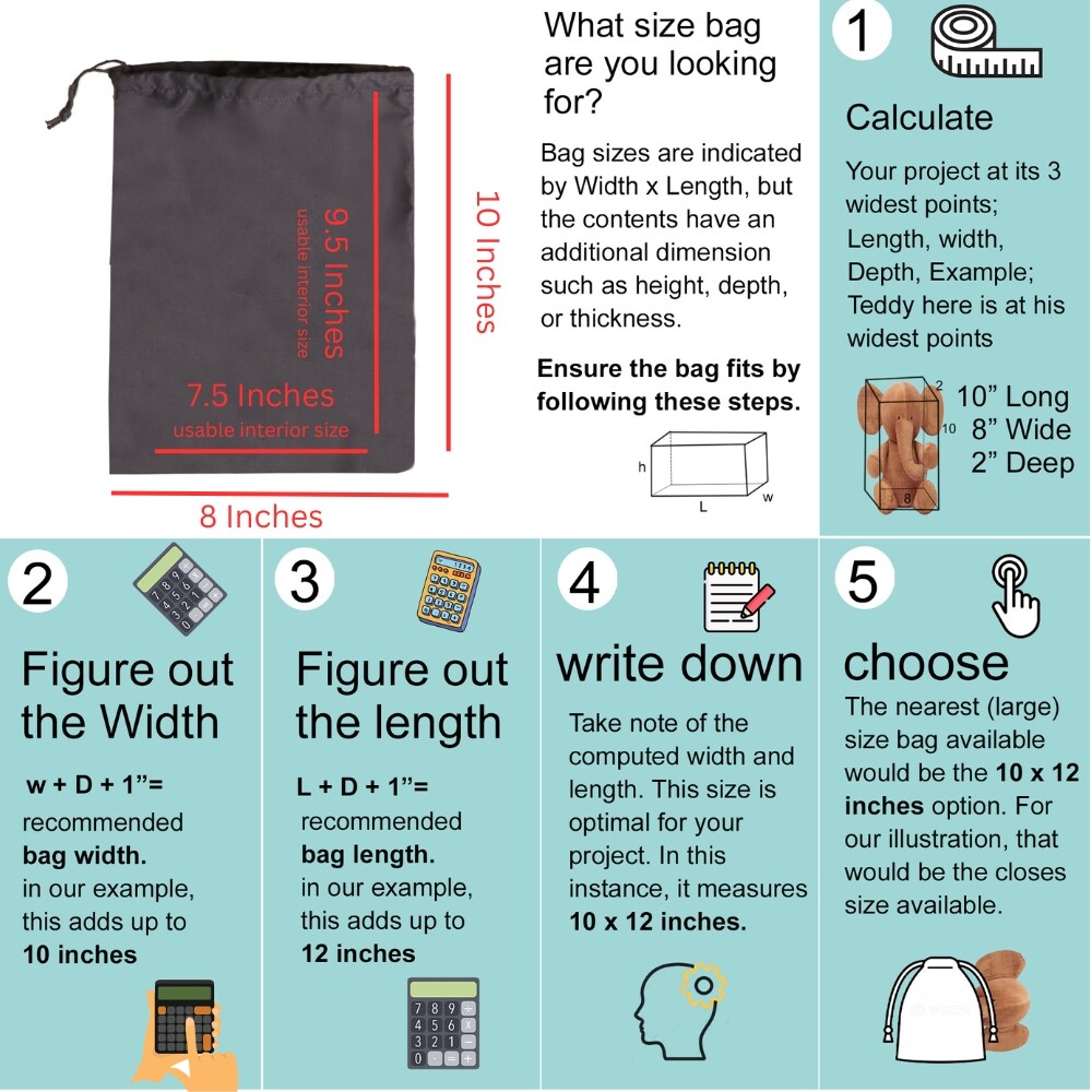 Biglotbags - Premium Black 145 GSM Cotton Single Drawstring Reusable Muslin Bags