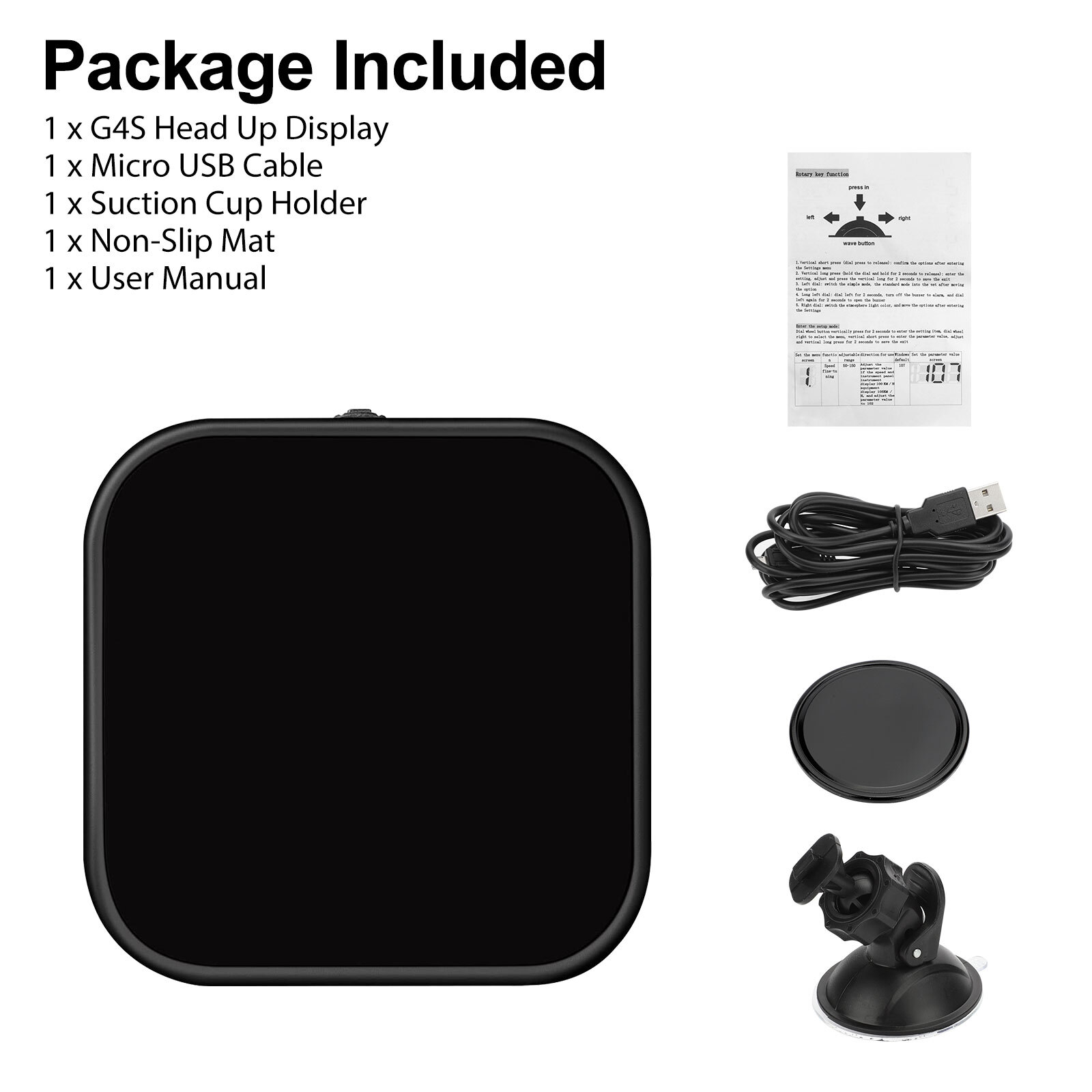 Digital GPS Speedometer Car HUD Head Up Display MPH KMH Compass Overspeed Alarm