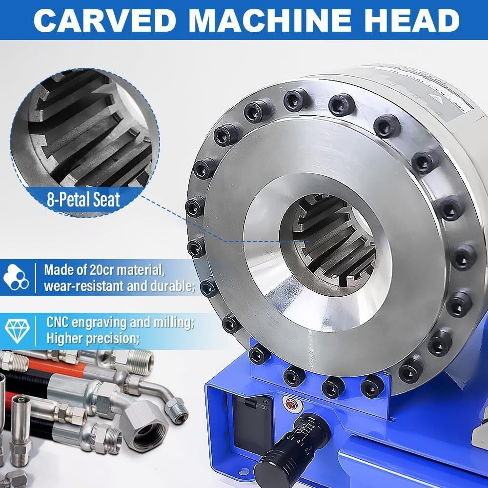 5600KN Hydraulic Hose Crimper Pipe Clamping Machine w/ 8 Sets Dies 10mm-30m New